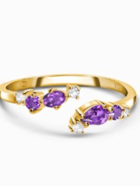 Moon Magic - Flourish Amethyst Adjustable Ring